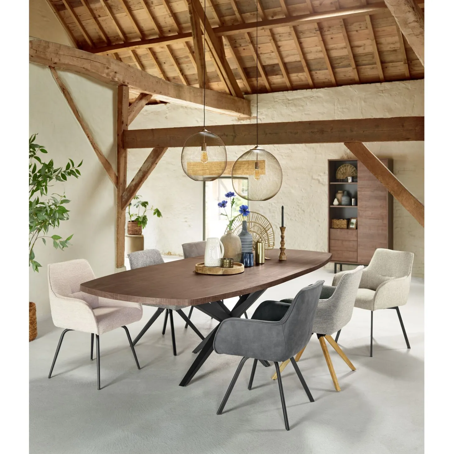 Uitschuifbare eettafel Mascaro 200/260x102 cm Deens ovaal
