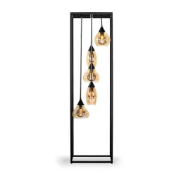 Vloerlamp frame Amber glas 5-lichts - Lungo