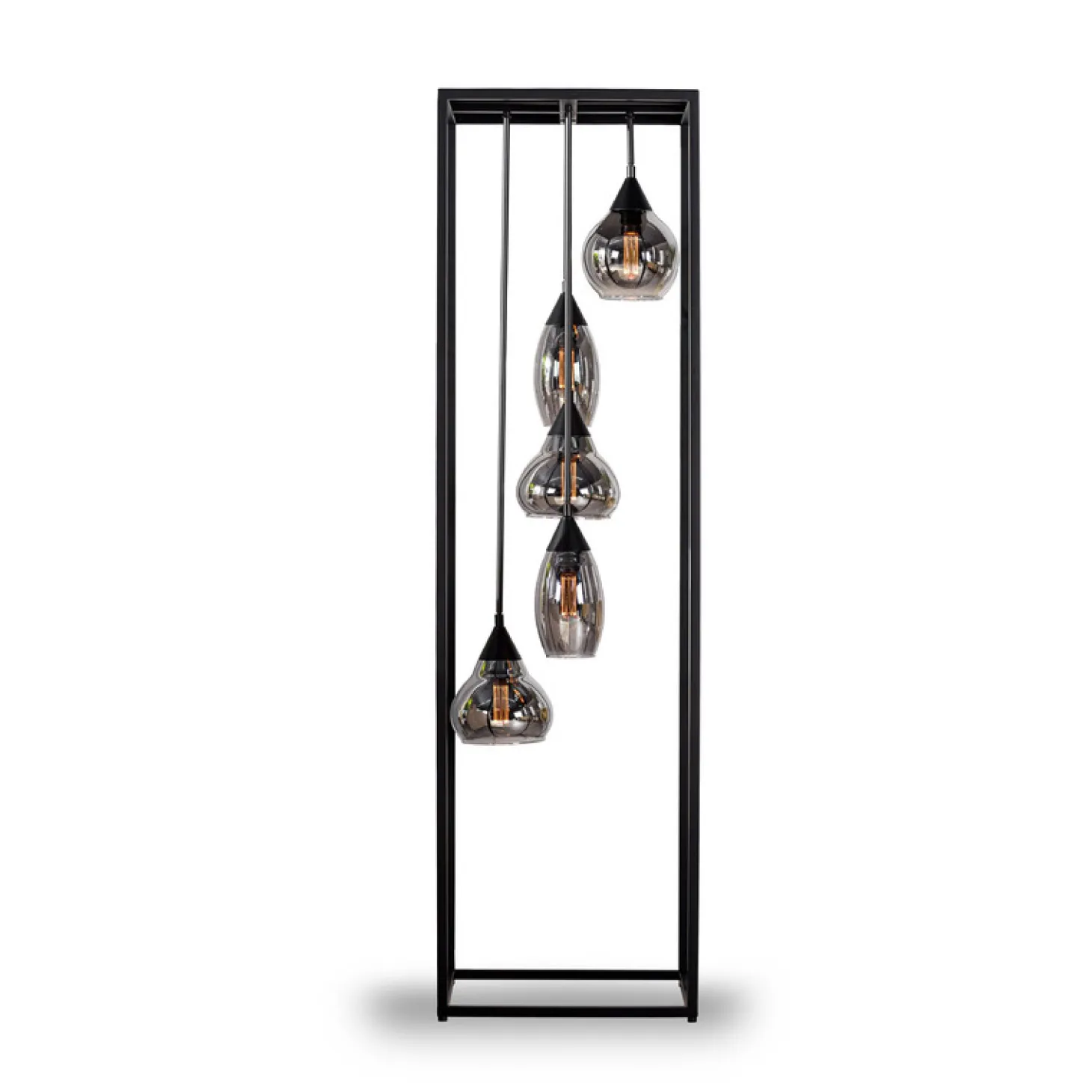Vloerlamp frame Smoke glas 5-lichts - Lungo