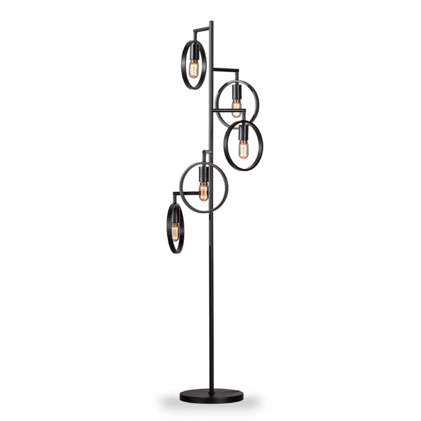 Vloerlamp Girare Zwart metaal 5-lichts
