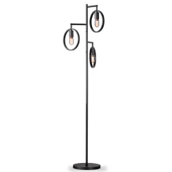 Vloerlamp Girare Zwart metaal 3-lichts