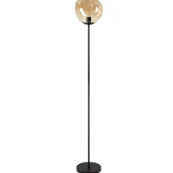 Vloerlamp Macato Zwart amber glas 1-lichts