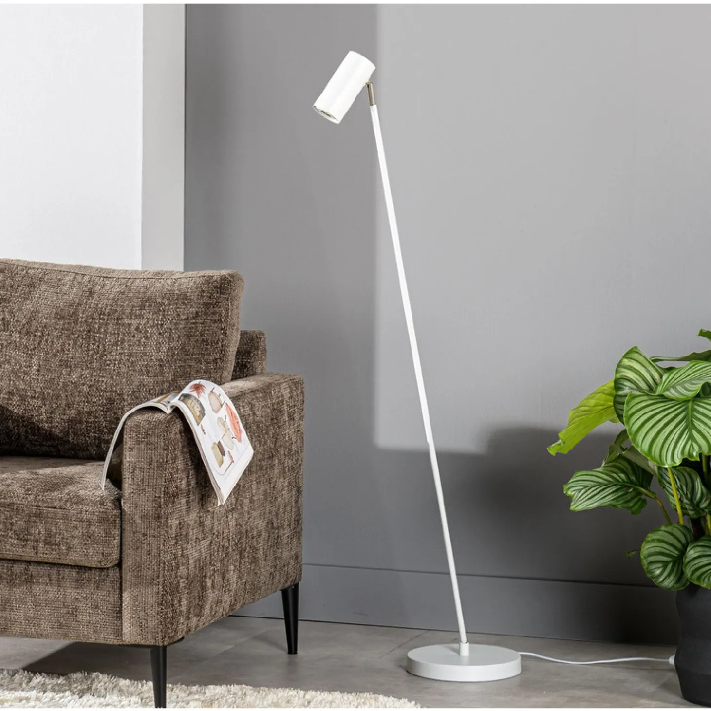 Vloerlamp Mirare Wit metaal 1-spots