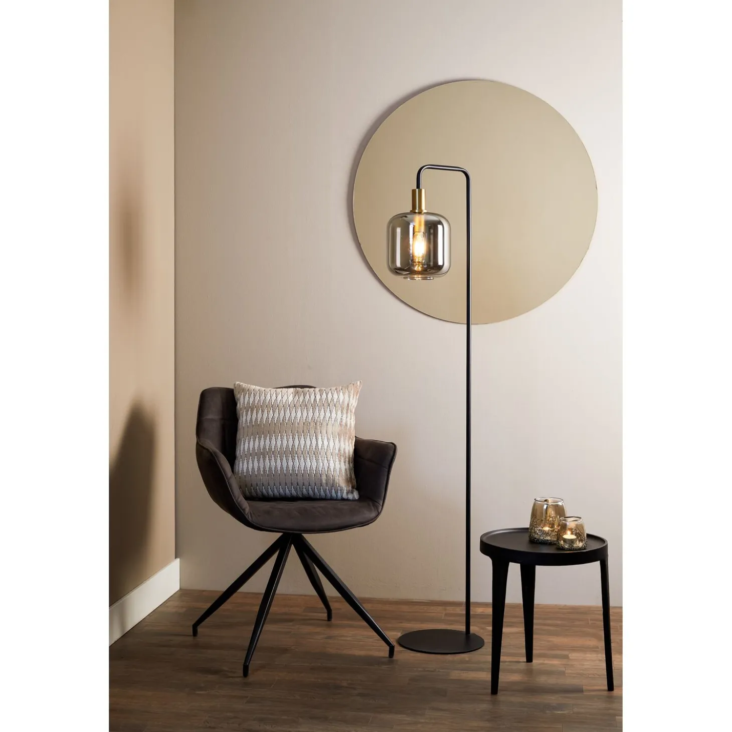 Vloerlamp Peglio Smoke antiek brons 1-lichts