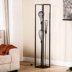 Vloerlamp Tiamo Zwart staal 160x25 cm