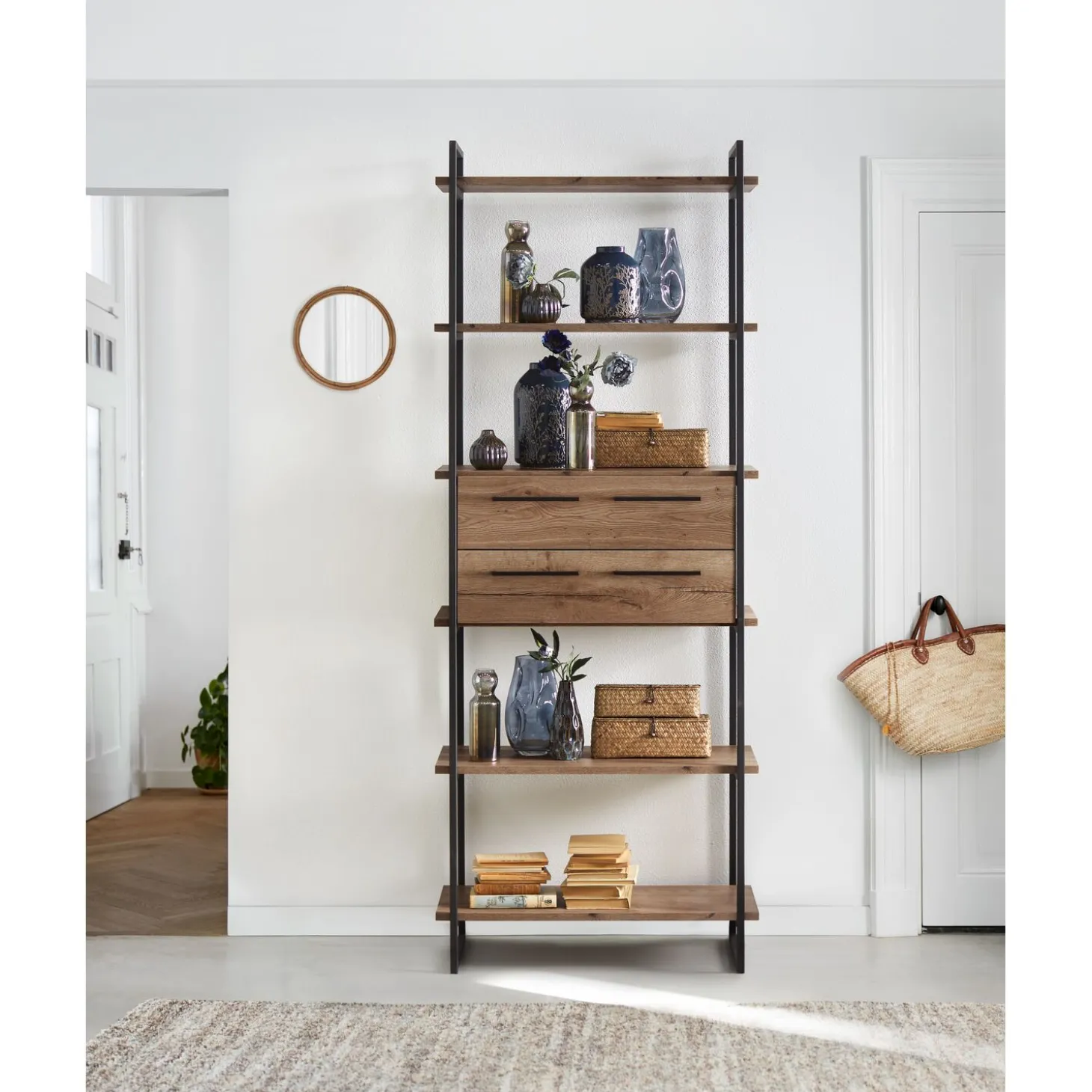 Wandkast Sistema 226x88x45 cm donkerbruin