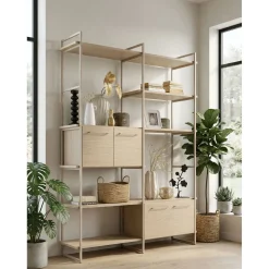 Wandkast Sistema 226x166x45 cm lichtgrijs