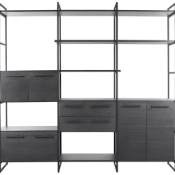 Wandkast Sistema 226x244x45 cm zwart