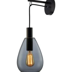 Wandlamp Felinio Smoke glas 1-lichts hangend