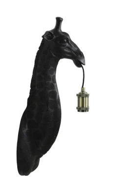 Wandlamp giraffe Mat zwart