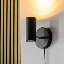 Wandlamp Mirare Zwart metaal 1-spots