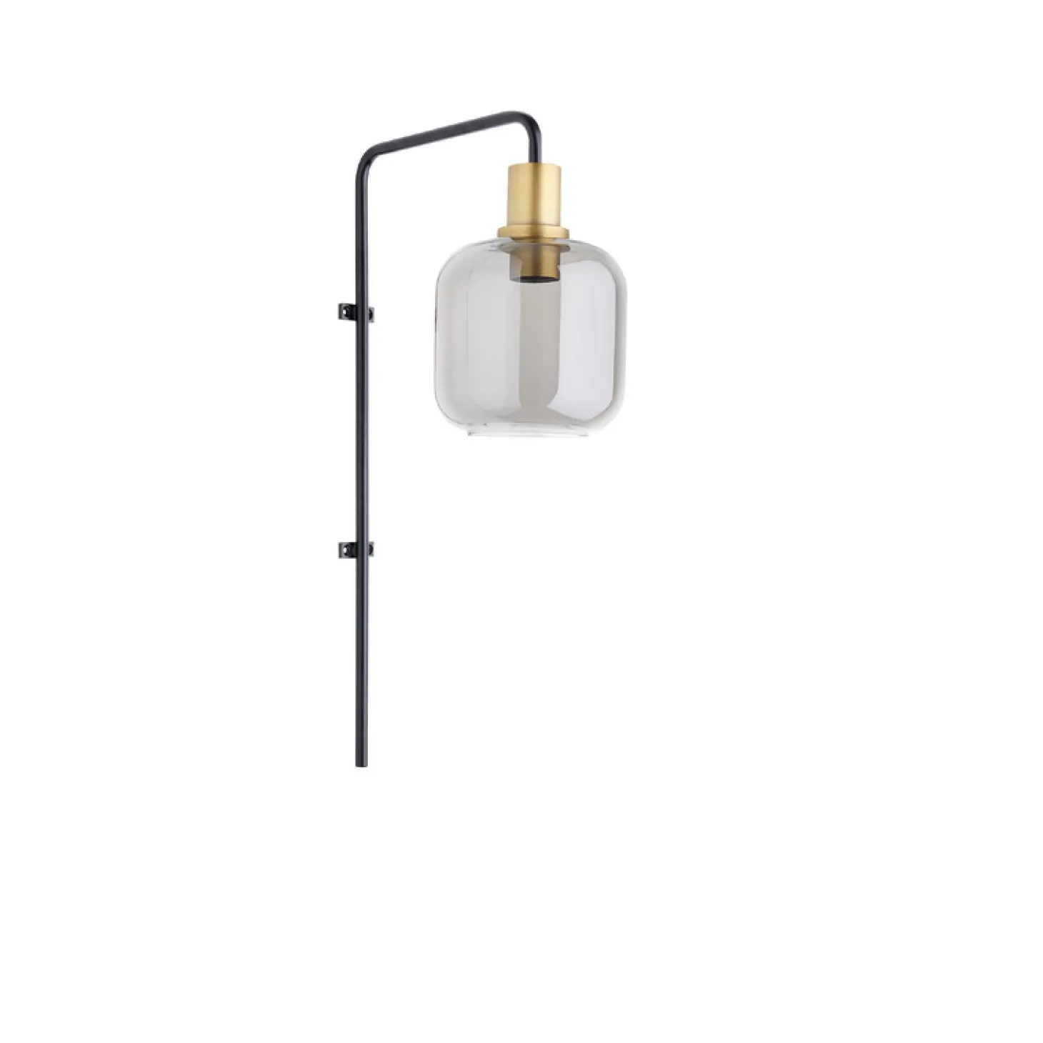 Wandlamp Peglio Glas smoke antiek brons 1-lichts