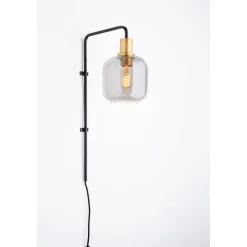 Wandlamp Peglio Glas smoke antiek brons 1-lichts