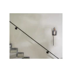 Wandlamp Peglio Glas smoke antiek brons 1-lichts