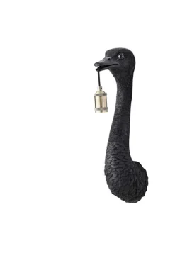 Wandlamp struisvogel Mat zwart