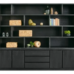 Wandmeubel Lavio Eiken 242 cm zwart