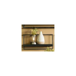 Wandplank Pardal Hout metaal 24x80 cm zwart