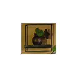 Wandplank Pardal Hout metaal 50x50 cm zwart
