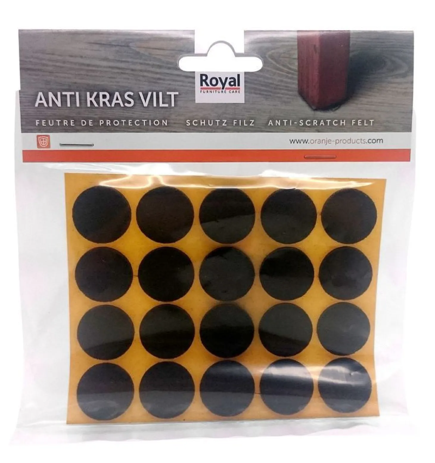 Zelfklevend Oravilt 17 mm rond bruin 40 stuks
