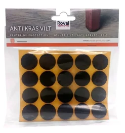 Zelfklevend Oravilt 22 mm rond bruin 40 stuks