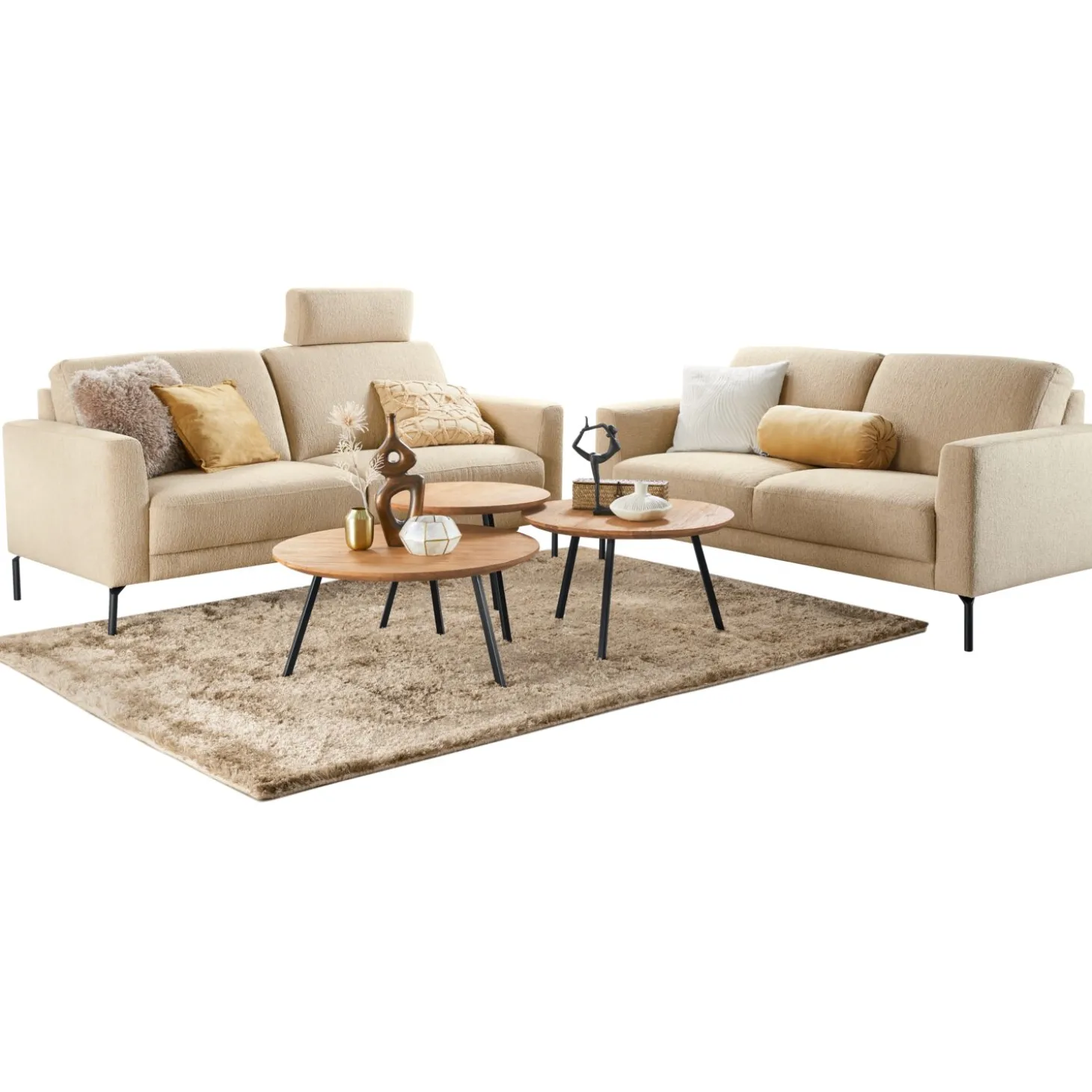 2,5 zitsbank Moscato Koudschuim beige relaxfunctie rechts