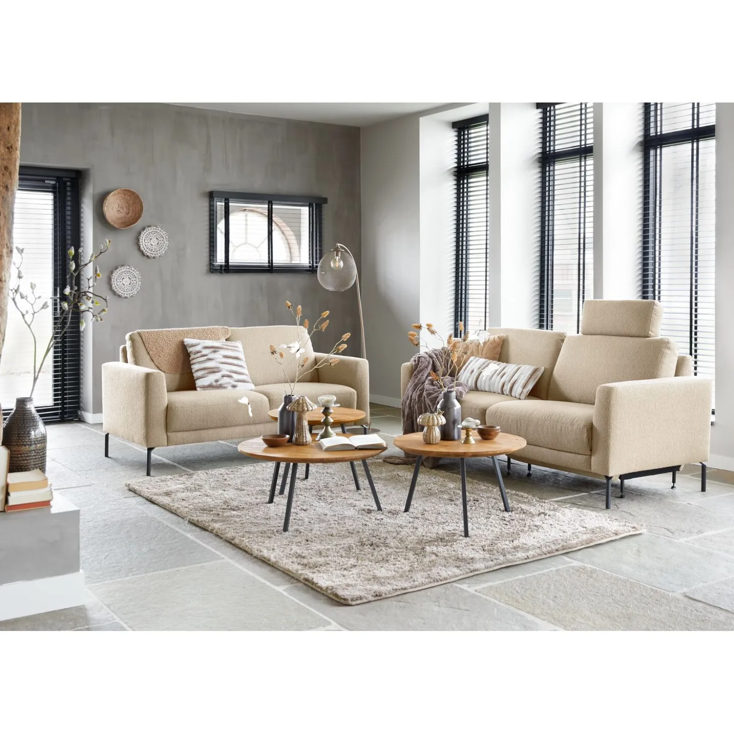 2,5 zitsbank Moscato Koudschuim beige relaxfunctie rechts