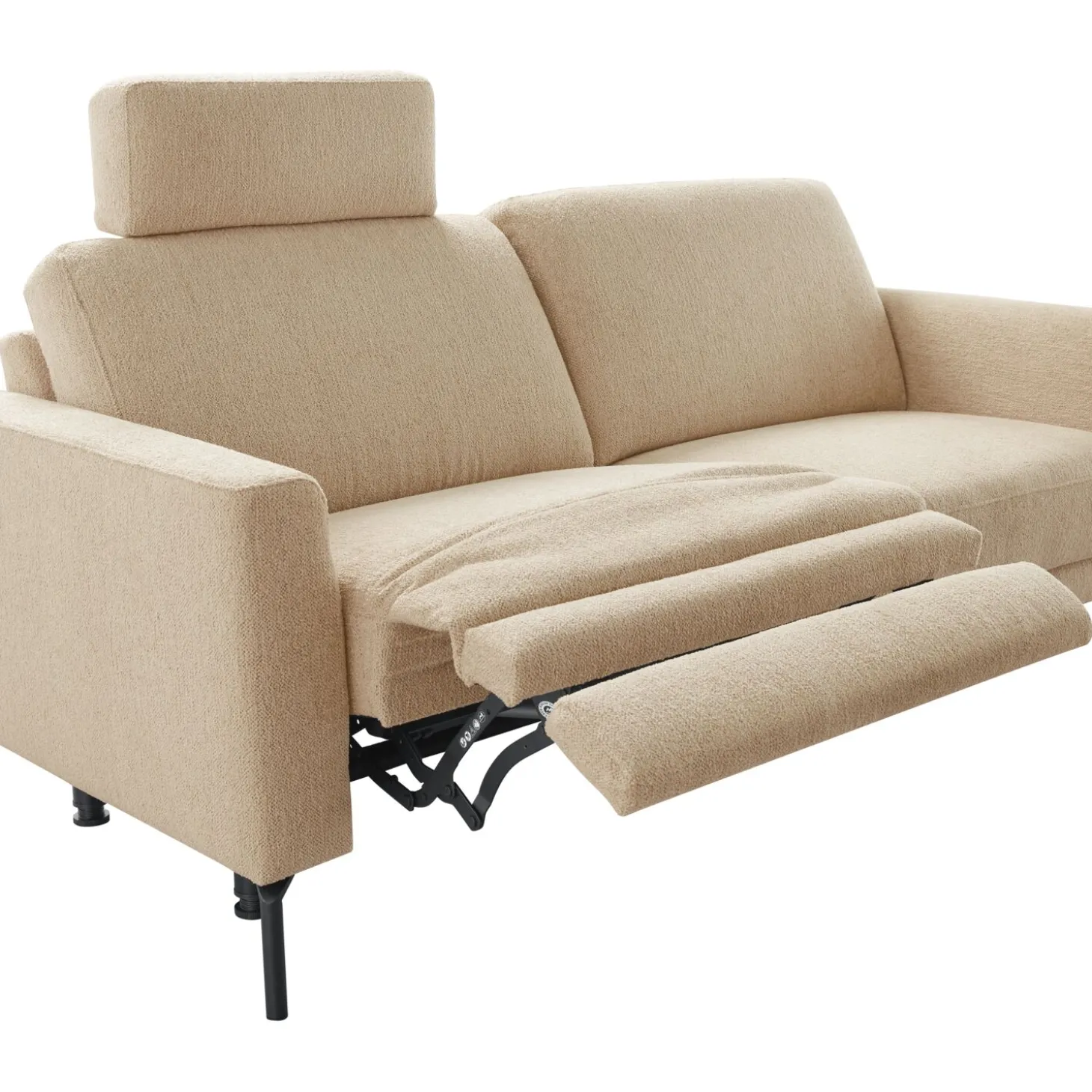 2,5 zitsbank Moscato Koudschuim beige relaxfunctie links