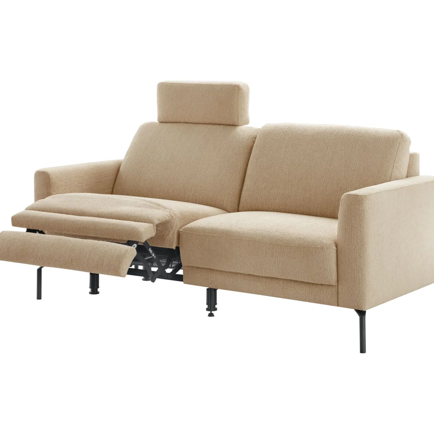 2,5 zitsbank Moscato Koudschuim beige relaxfunctie links