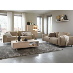 2,5 zitsbank Pantini Microleder bruin premium comfort