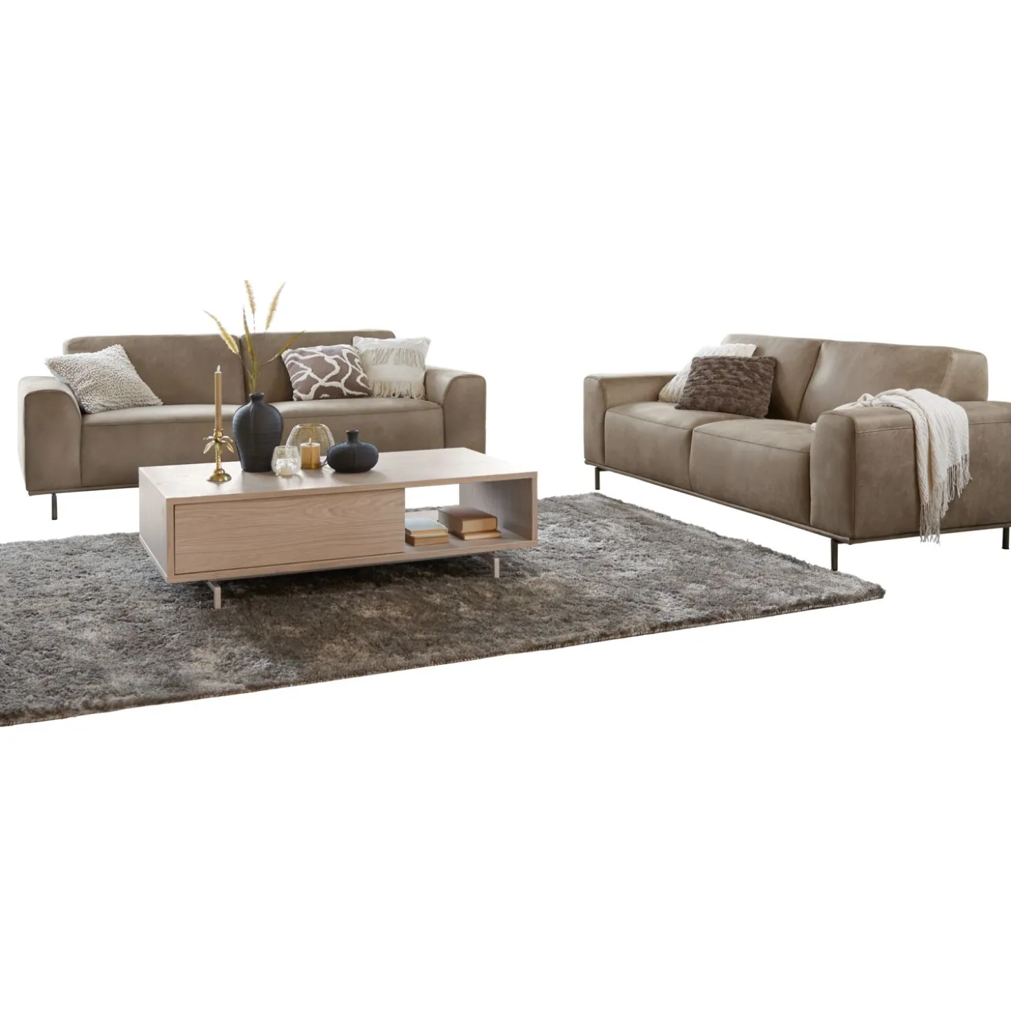 3 zitsbank Pantini Microleder bruin excellent comfort