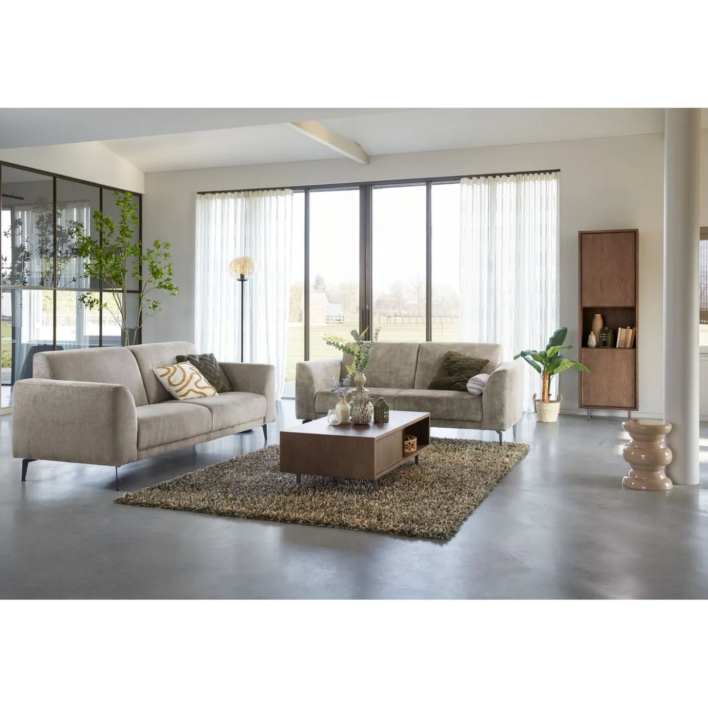 2,5 zitsbank Provesano Polyether zitting beige