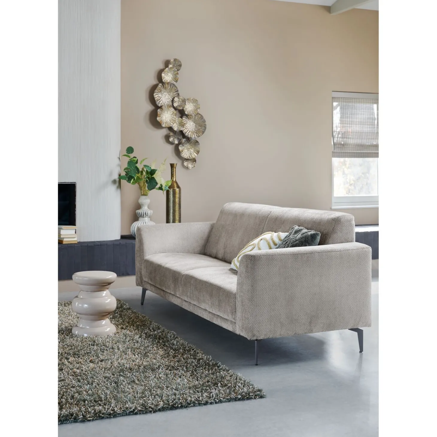 3 zitsbank Provesano Polyether zitting beige